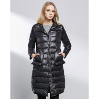 AIMISS/爱美斯秋冬欧洲站时尚修身气质白鸭绒轻薄羽绒服女中长款A165029