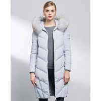 AIMISS/爱美斯冬装新款女装时尚修身加厚毛领白鸭绒女士羽绒服A165063