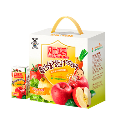 旺旺贝比玛玛果蔬汁婴童果汁饮料富含维生素膳食纤维125ml*20包(苹果雪梨味)