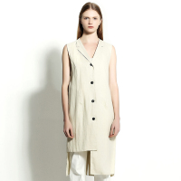 Cendile时尚不规则下摆长款马甲