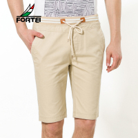 FORTEI富铤 休闲短裤男士休闲中腰五分裤系带棉质中裤