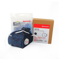 霍尼韦尔(Honeywell) 口罩 KN95 靓呼吸 防尘 耳带式带阀藏青方圈 男女骑 D7051V-BC1 (5只