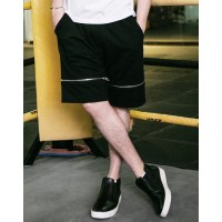viishow 夏装新款短裤 欧美街头休闲短裤男 宽松五分裤黑色潮KDA132172