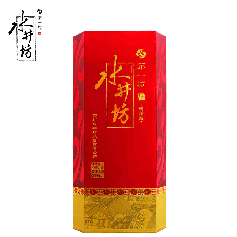 水井坊 鸿运装 38度 500mL*6 浓香型白酒 整箱装