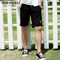 马克华菲休闲短裤男2017夏季新款五分裤运动短裤弹力抽绳韩版修身3