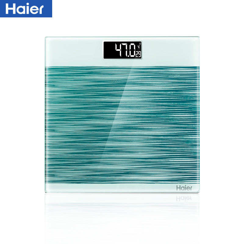 海尔(Haier) 电子秤TZC05-00（G）家用人体秤 成人电子秤体重秤 健康秤称重仪 玻璃面板 液晶显示 绿色