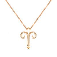 GZUAN古钻 羊座 18K金钻石吊坠（赠18寸S925银镀金项链）D3058