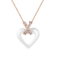 GZUAN古钻 浓情 18K金精密陶瓷钻石吊坠（赠18寸S925银镀金项链）TD0009A3