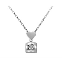 GZUAN古钻 不离不弃 12分18K金钻石女士吊坠（赠18寸S925银镀金项链）D3032