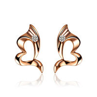 GZUAN古钻 翩翩起舞 18K金钻石耳钉E3024