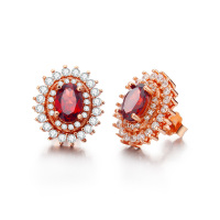 Bright Fashion璀尚 彼岸 2克拉石榴石耳钉C0054