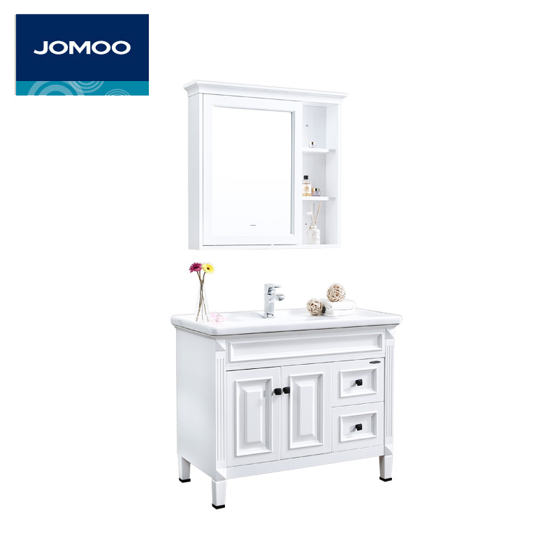 JOMOO九牧卫浴现代欧式落地浴室柜组合洗手洗脸盆洗漱台A1181