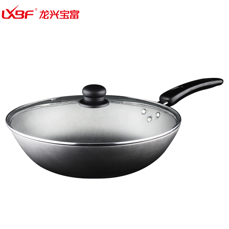 LXBF龙兴宝富 30cm精铸铁锅；食品级铁基材，健康补铁
