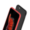 套装[手机壳膜四件套]ESCASE苹果6/6sPlus手机壳/保护套 带防尘黑色/红色/高透硅胶软壳+全屏白色钢化膜
