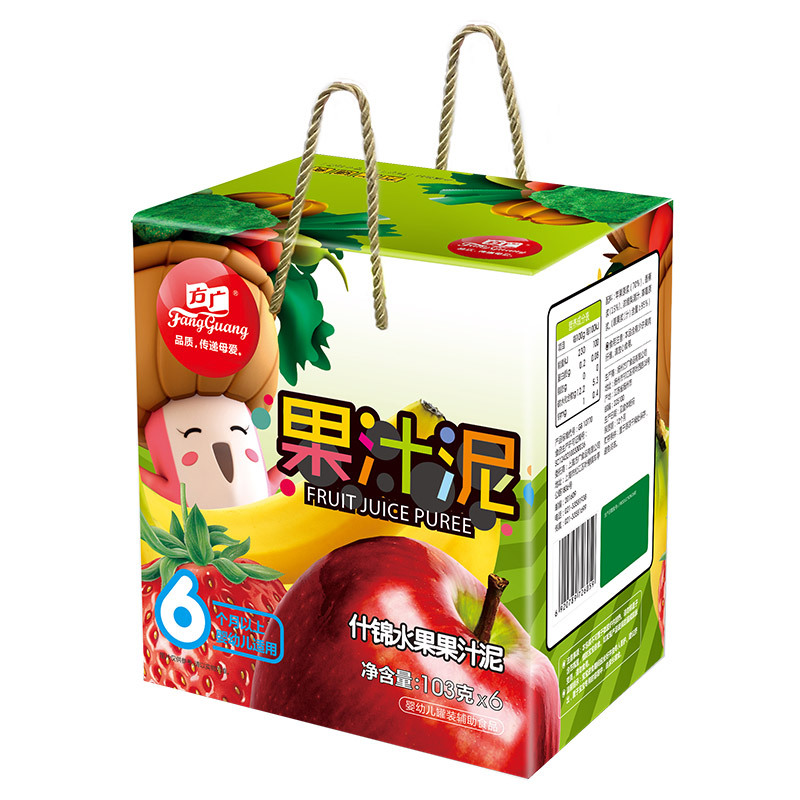 方广 果泥 婴儿辅食 什锦水果果汁泥礼盒103g*6/盒