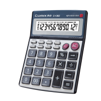 齐心（COMIX）耐用语音王计算器 C-1363 蓝+灰