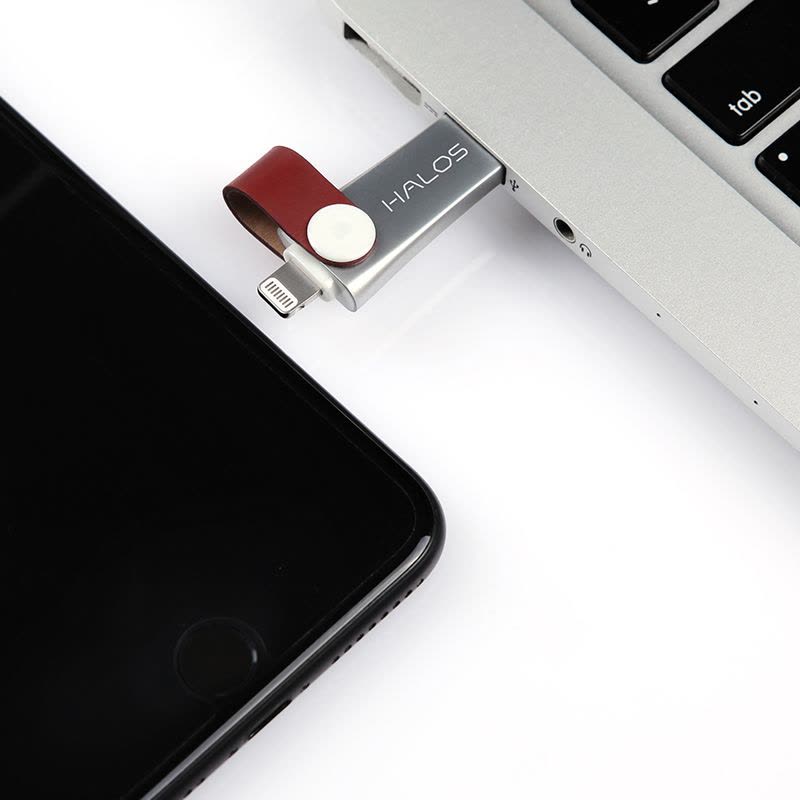 黑螺(Halos)狗盘Mini 苹果手机/电脑两用U盘 iPhone手机扩容U盘 经典棕 USB3.0 64G图片