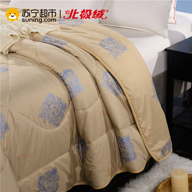 北极绒家纺 澳洲羊毛双人舒适秋冬被保暖冬被澳羊毛被芯 1.5*2.0m5斤 驼色