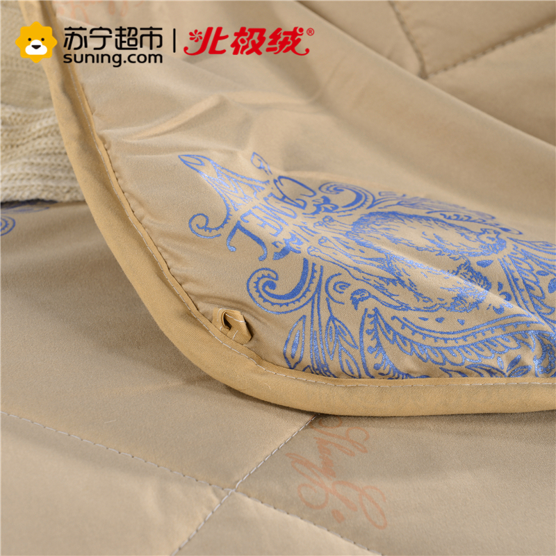 北极绒家纺 澳洲羊毛双人舒适秋冬被保暖冬被澳羊毛被芯 1.5*2.0m5斤 驼色