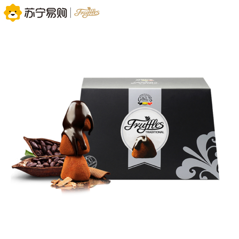 【苏宁超市】德菲丝 （Truffles ）松露形代可可脂巧克力 黑色传统型 500g 比利时进口