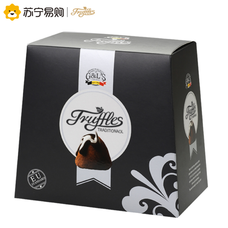 【苏宁超市】德菲丝（Truffles ） 松露形代可可脂巧克力 黑色传统型 1000g 比利时进口