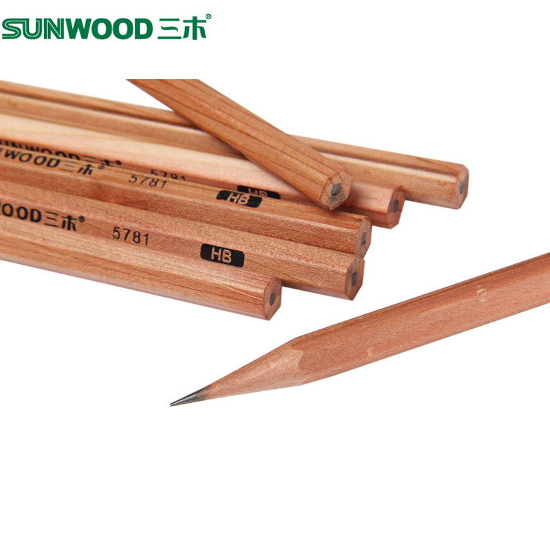 三木(SUNWOOD)5781 12支/盒 3盒 HB六角杆铅笔 学生文具
