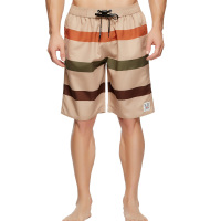 七匹狼男士条纹印花沙滩裤 中裤