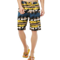 七匹狼男士多色椰树林沙滩裤 中裤