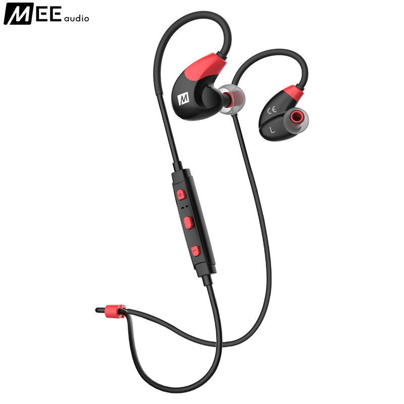 MEEaudio X7 立体声无线运动蓝牙耳机手机音乐线控通话跑步防水耐汗重低音耳塞小米华为苹果通用 红色