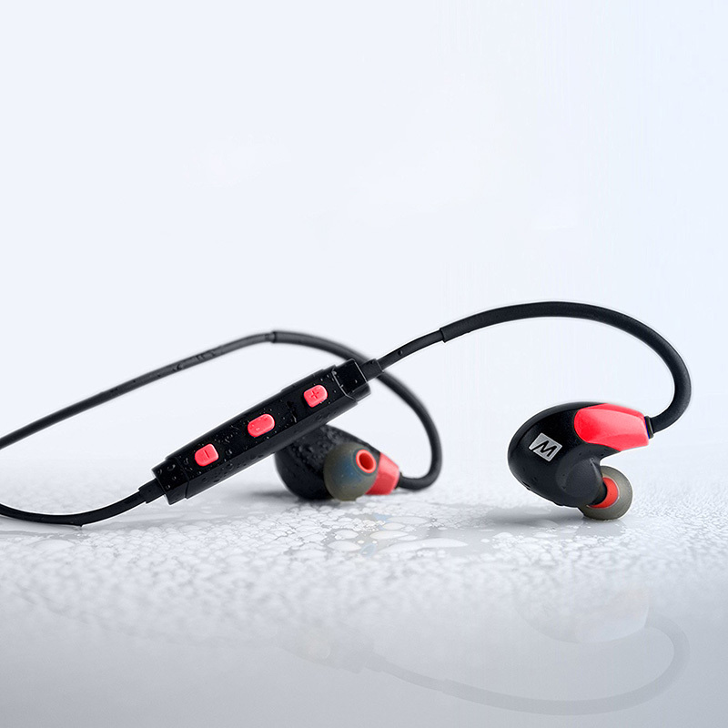 MEEaudio X7 立体声无线运动蓝牙耳机手机音乐线控通话跑步防水耐汗重低音耳塞小米华为苹果通用 红色