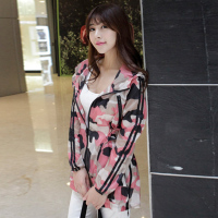 夏季迷彩防晒衣女长袖中长款迷彩服迷彩防晒服女士外套D4109