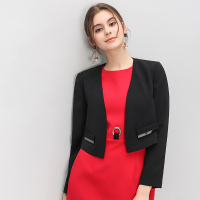 LUXLEAD洛诗琳 2017年夏装新款女简约百搭修身小西装短外套长袖女LCCO770367