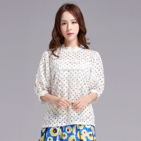 时尚个性圆点长袖上衣