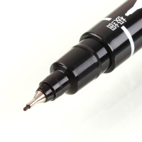 齐心(COMIX) MK804 记号笔0.5mm和2.0mm 小双头 12支/盒 黑色