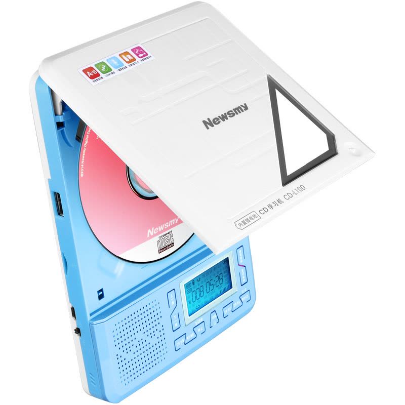 纽曼CD-L100锂电版 CD复读机 蓝色 学生学习机 随身听复读机 插卡音箱 mp3外响播放器 音响录音机支持U盘图片