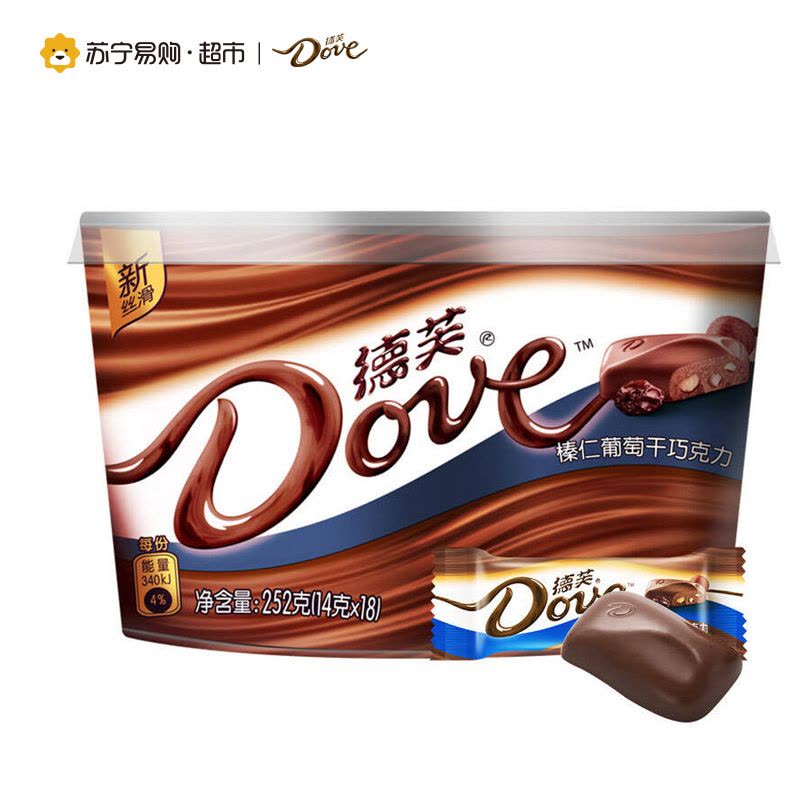 [苏宁超市]德芙巧克力 分享3碗装 榛仁葡萄干巧克力243*3结婚喜糖糖果休闲零食图片