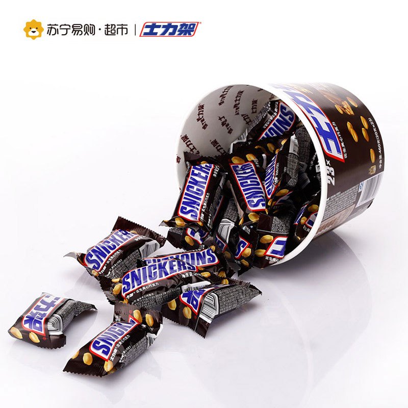 [苏宁超市]士力架花生夹心巧克力棒460g*3桶 全家桶碗装零食 休闲食品