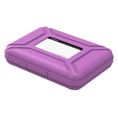 奥睿科(ORICO)PHX35 3.5英寸移动硬盘包/保护盒减少静电/防潮/防震 多功能数码移动收纳包 紫色 PU材质
