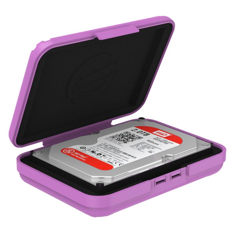 奥睿科(ORICO)PHX35 3.5英寸移动硬盘包/保护盒减少静电/防潮/防震 多功能数码移动收纳包 紫色 PU材质图片