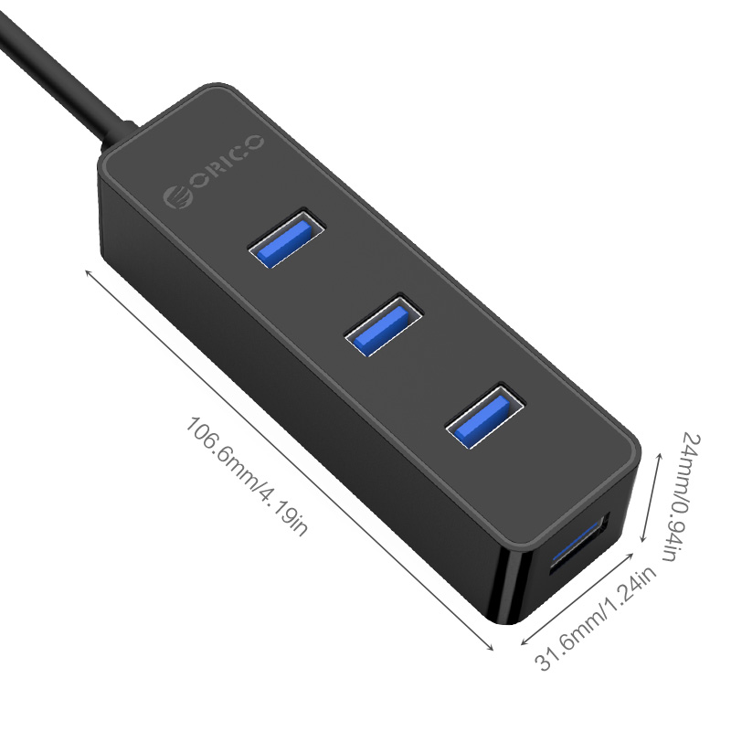 奥睿科(ORICO)W5PH4 USB3.0分线器一拖四HUB电脑高速扩展4口hub集线器