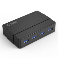 ORICO H4928-U3 USB3.0HUB 扩展高速usb分线器4口集线器带电源 黑色