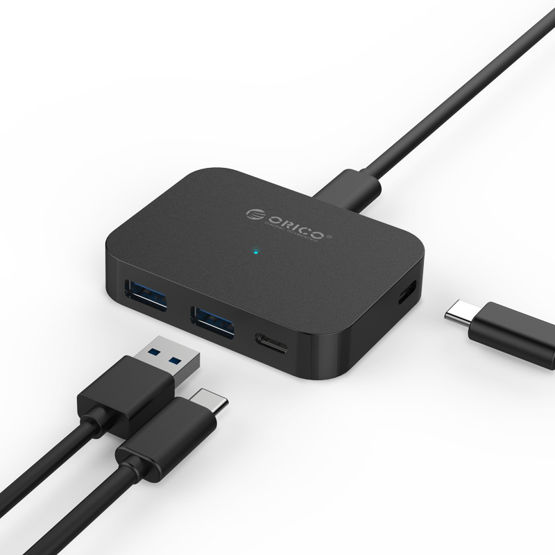 奥睿科(ORICO)TC2U-U3 USB-C转USB3.0+USB-C扩展分线器 (MacBook/乐视通用Type-高清大图