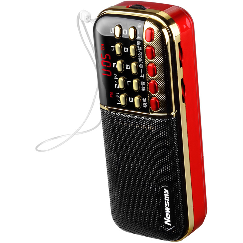 纽曼(Newsmy)L57双电双插卡收音机 音响 音箱 MP3外响播放器 老年人迷你插卡小手提便携式音响随身听 红色