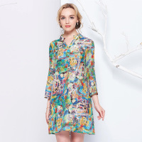 时尚印花真丝女上衣