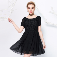 甜美淑女雪纺花边连衣裙