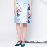 假日风印花半身裙
