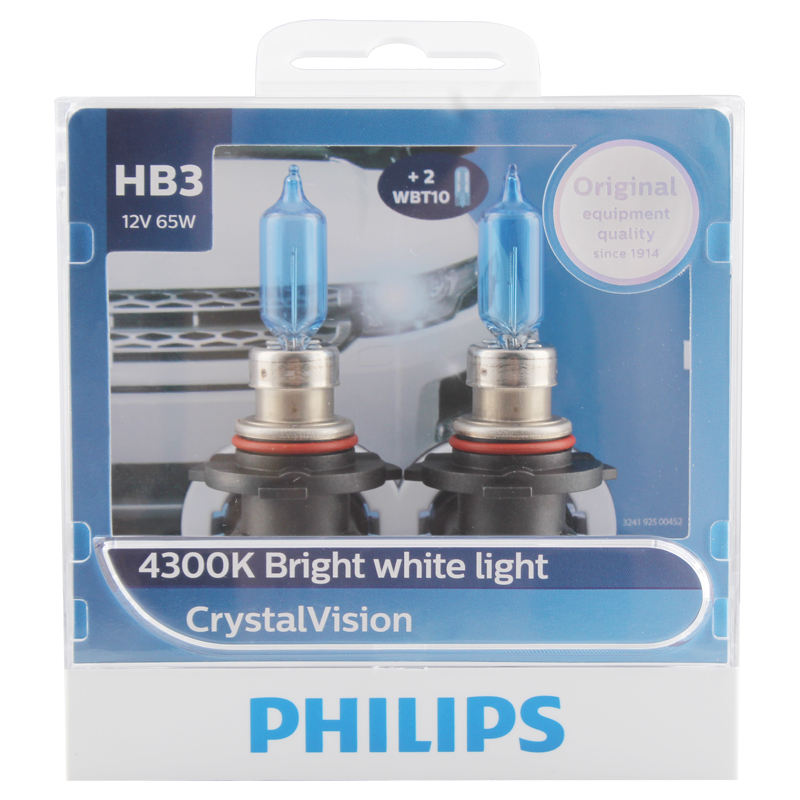 飞利浦(PHILIPS)汽车升级照明通用灯泡/水晶之光/新银战士9005 2支装 色温4300K
