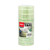 得力透明文具胶带 30015 12mm*30y*38um