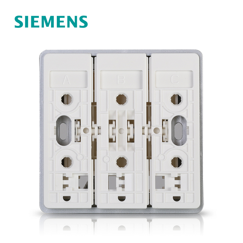 西门子(SIEMENS)开关插座 睿致钛银系列三开单控5TA81323NC02