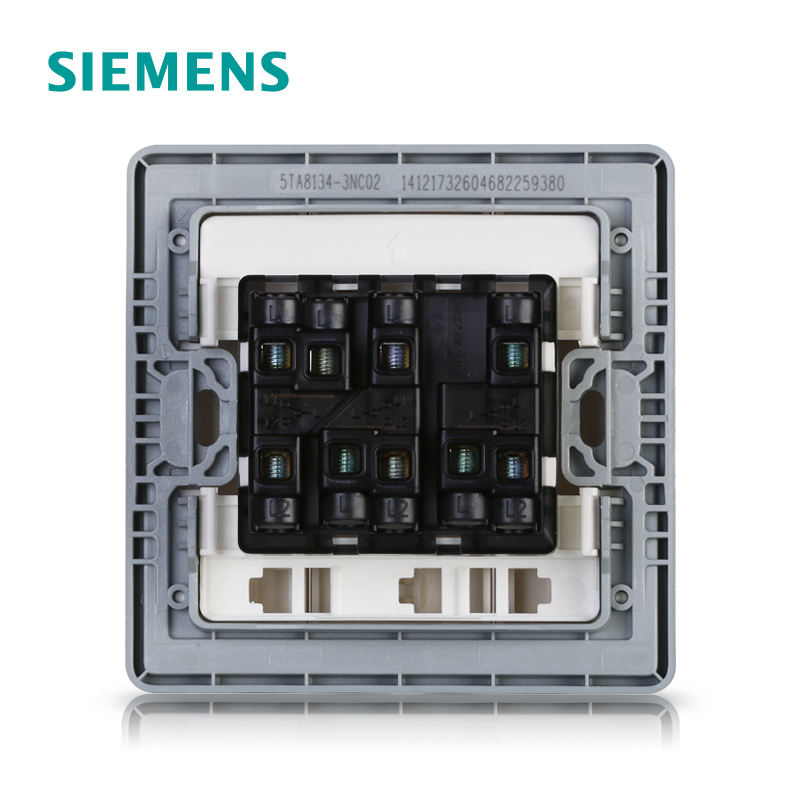 西门子(SIEMENS)开关插座 睿致钛银系列三开双控5TA81343NC02